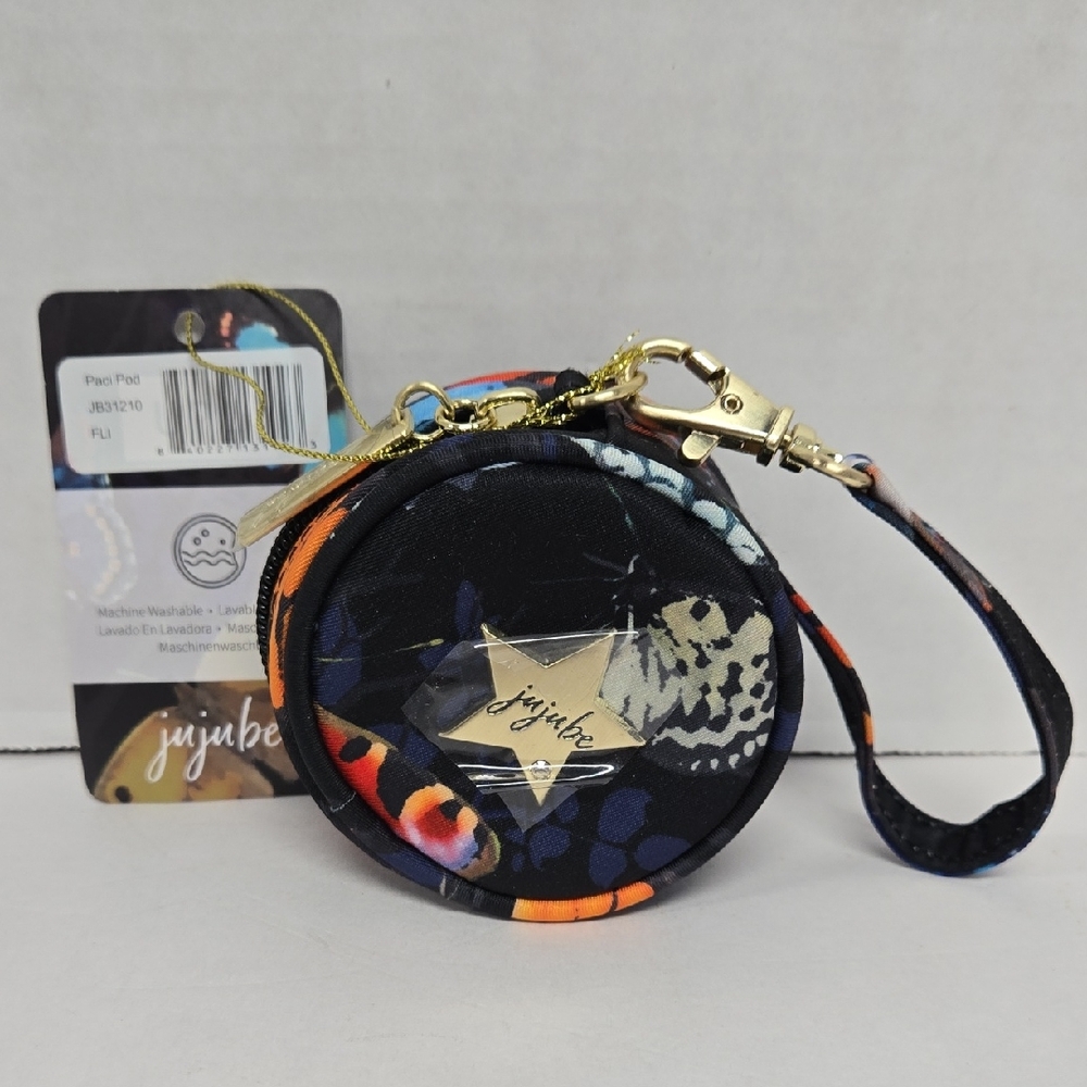 Ju-Ju-Be Vibrant Butterfly Paci Pod NWT 3" Diameter x1.75" Wide